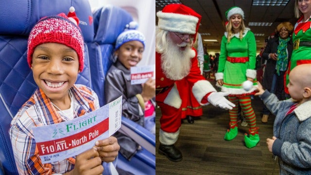 Kids battling cancer take flight to the North Pole from Atlanta Airport