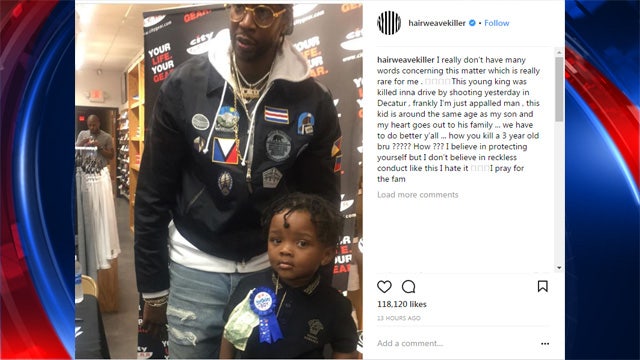 Rapper 2 Chainz mourns death of murdered 3-year-old on Instagram