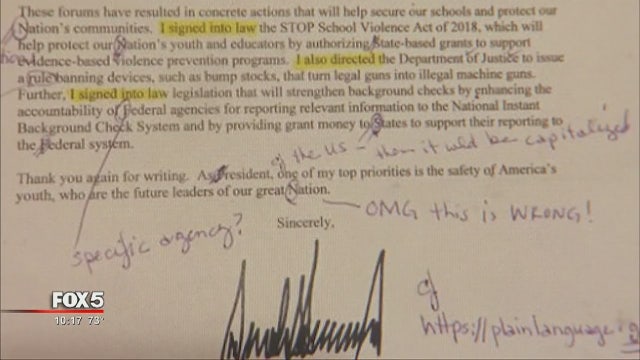 Former teacher corrects letter from the White House and sends it back