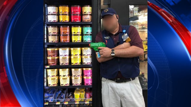 Walmart posts photo of 'guard' posted on ice cream isle after 'licking' incident