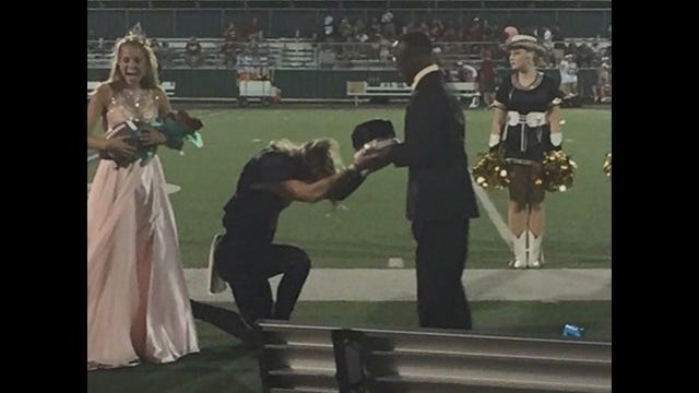 VIDEO: High school homecoming king passes crown to friend with cerebral palsy