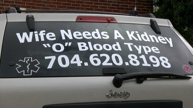 Indian Trail man drives 'kidney car' to try and get wife an organ transplant