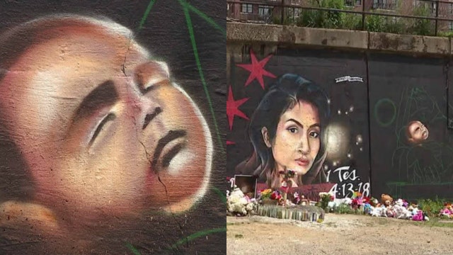 Artist adding Marlen Ochoa Lopez's baby to mural in Chicago