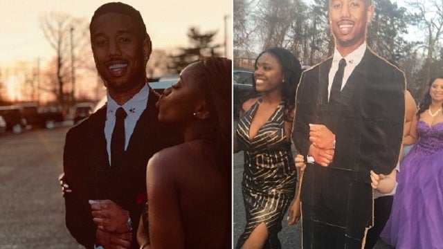 Philly teen takes Michael B. Jordan cutout to prom