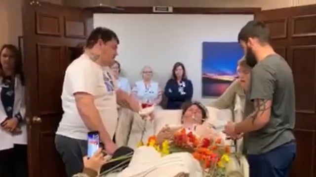 Nursing student battling cancer gets surprise pinning ceremony at her hospital bedside