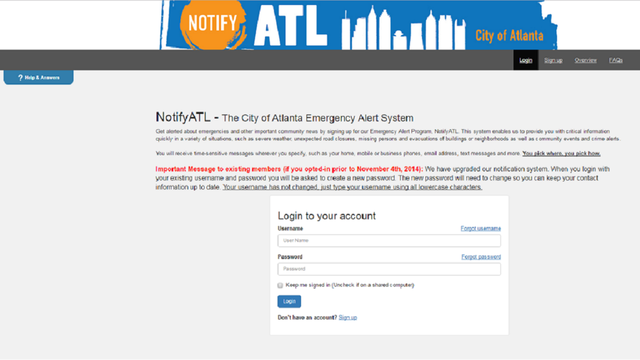 Atlanta Emergency Alert Program sign up