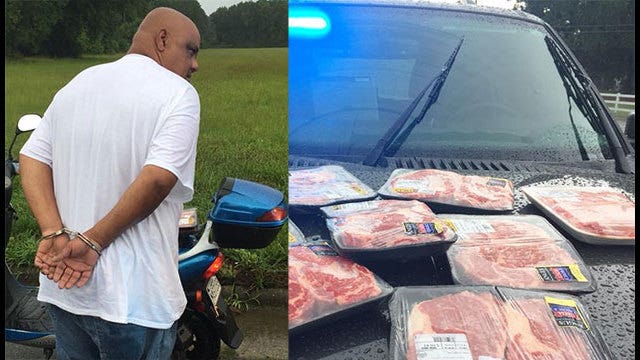 Man shoves $100 worth of Walmart steaks down pants, flees on moped