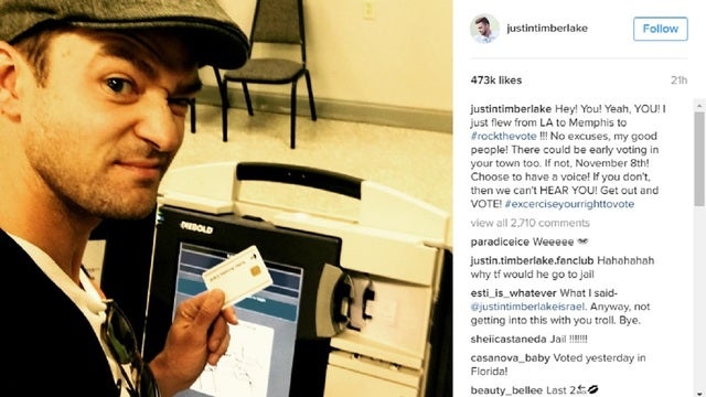 Justin Timberlake: 'I had no idea' voting selfie was illegal'