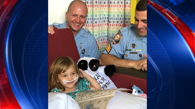 Troopers visit little girl of fallen comrade as she recovers from crash