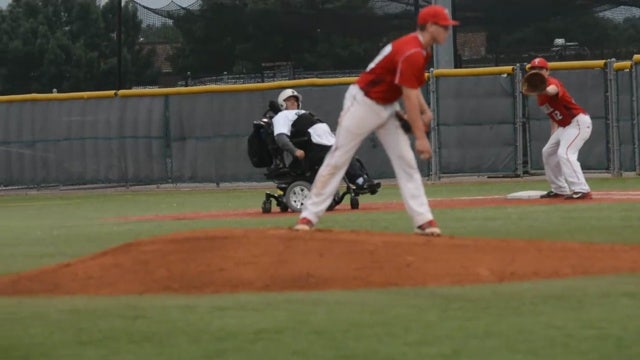 Wheelchair-bound teen scores in his first baseball game