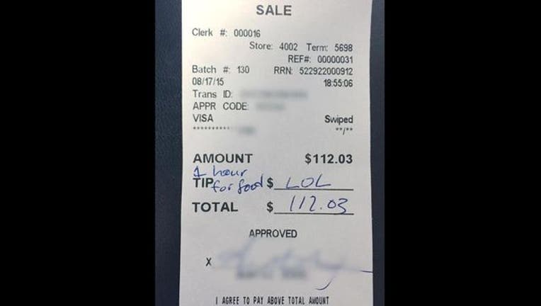 ad11e8c0-Diners leave N.J-401096. waitress cruel note with no tip