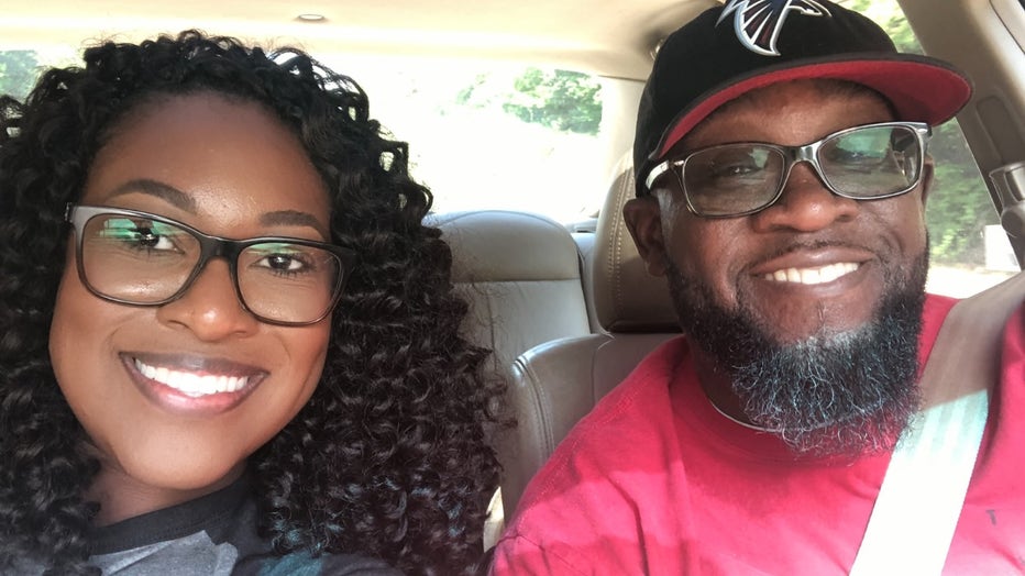 Jonee and Brendon Blair snap a selfie on the way to the hospital