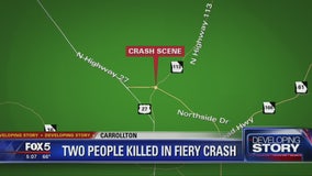 Troopers: 2 dead in fiery single-car crash in Carrollton