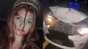 ‘Saw my blood and freaked’: Woman in gory ‘Carrie’ costume horrifies first responders after car crash