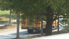 Adult brandishes weapon at school bus stop