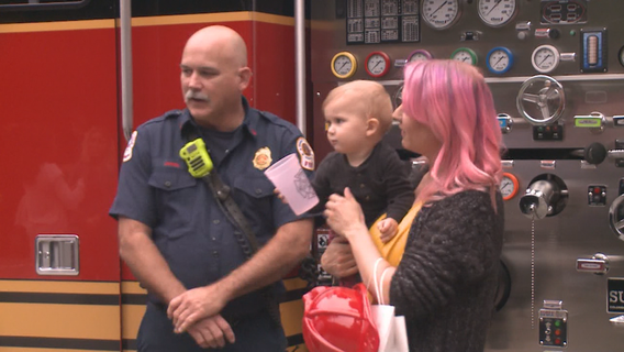 Mother, son thank Gwinnett County firefighters who helped with birth