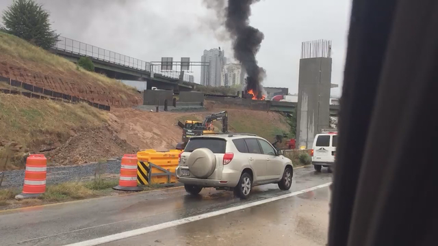 Tractor-trailer fire on I-285