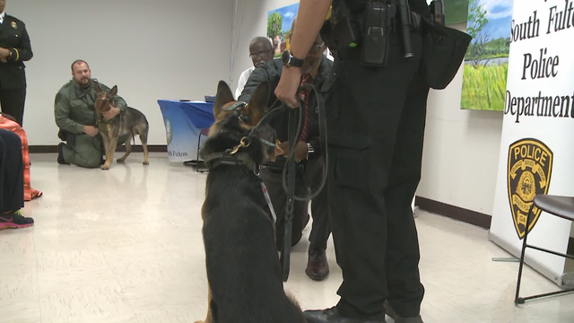 South Fulton police swear-in 2 new K-9 officers