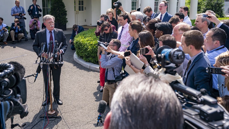 White House National Security Adviser Ambassador John Bolton speaks to reporters on events occurring in Venezuela Tuesday, April 30, 2019, outside the West Wing entrance of the White House. (Official White House Photo by Tia Dufour)