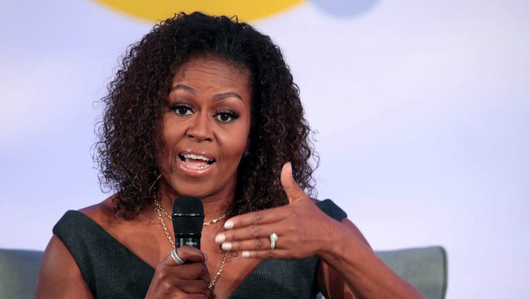 Former first lady Michelle Obama speaks to guests at the Obama Foundation Summit at Illinois Institute of Technology on October 29, 2019 in Chicago, Illinois. The Summit is an annual event hosted by the Obama Foundation. The 2019 theme is 