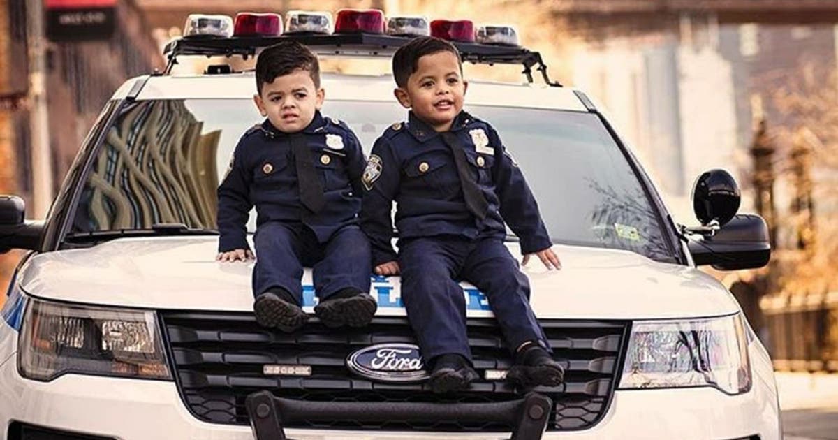 Toddler 'NYPD lieutenant' twins travel the country to honor police ...
