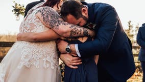 Groom’s wedding-day speech to stepdaughter leaves everyone in tears