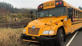 Bus driver crashes into ditch with 10 children aboard, arrested for DUI, officials say