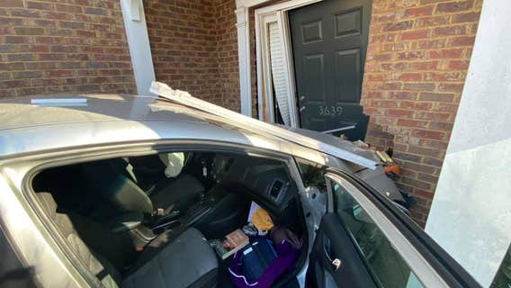 Police post pictures of a car which crashed into a home