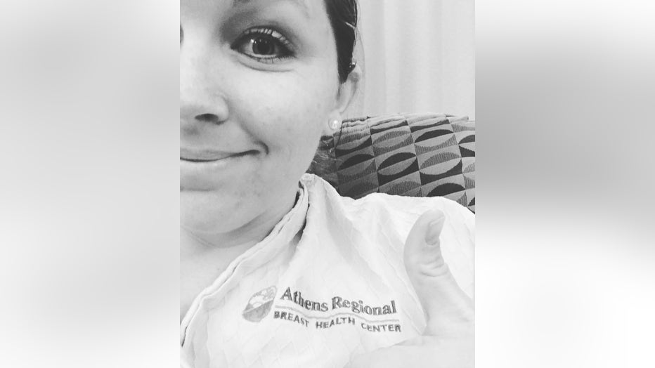Ashley Gunter takes a self during treatment