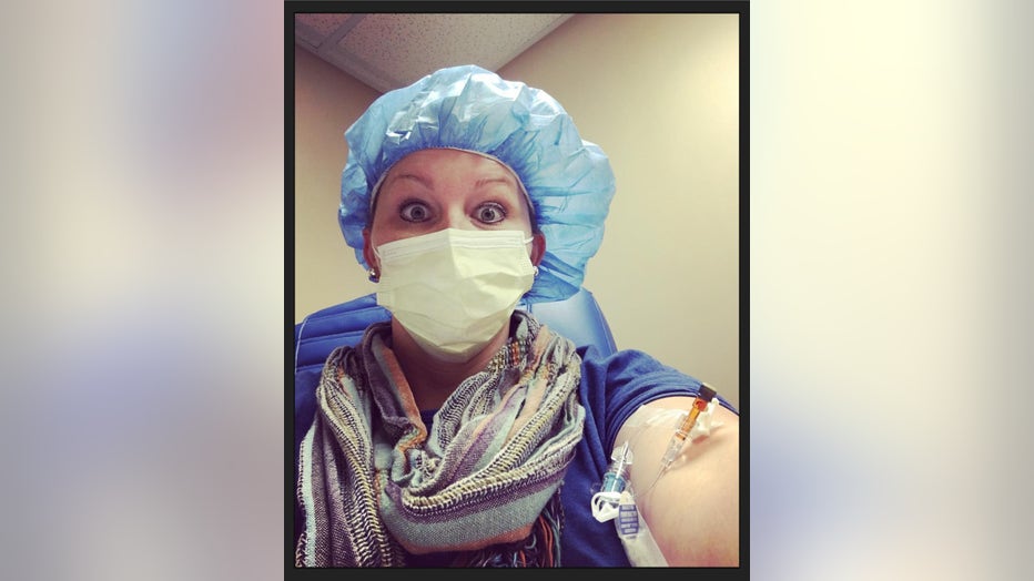 Ashley Gunter during chemotherapy