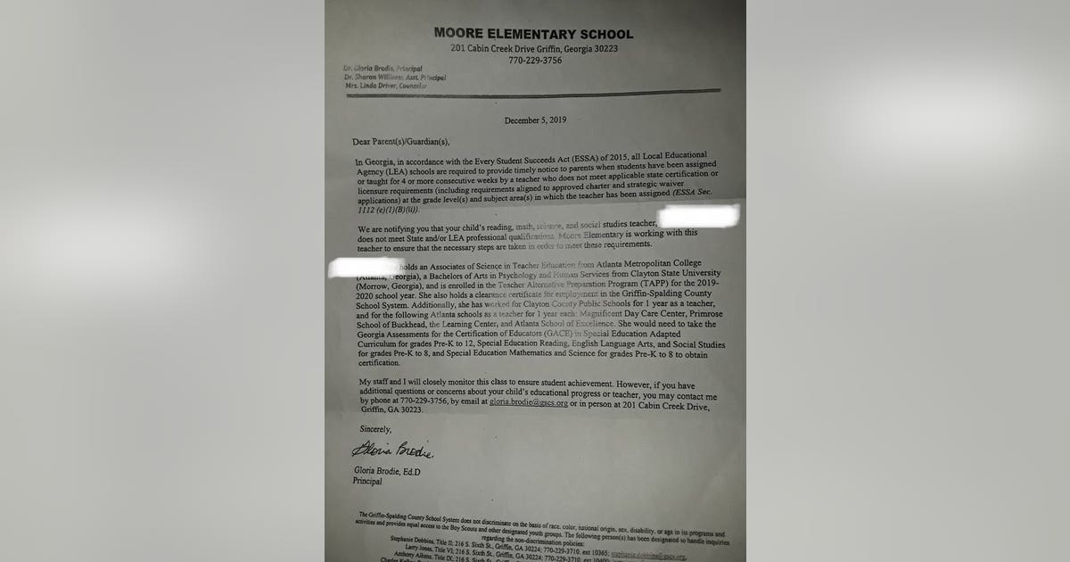 Spalding County teacher not certified to teach special needs students ...