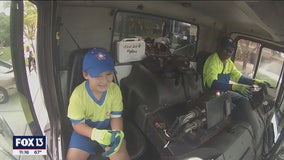 7-year-old 'garbage and recycling enthusiast' taken on dream garbage truck ride along