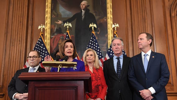 House Democrats announce abuse of power, obstruction of Congress articles of impeachment against Trump