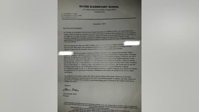 Spalding County teacher not certified to teach special needs students, not being removed from class