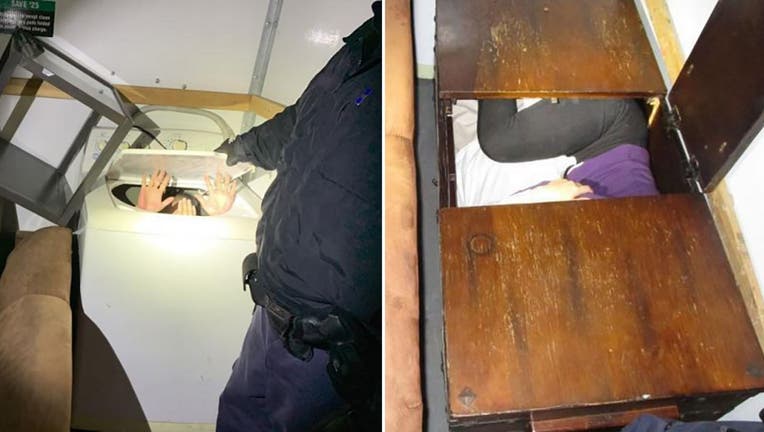 CPB officers freed some of the Chinese nationals from a washing machine, wooden chest. Another was found in a dresser, the agency said.