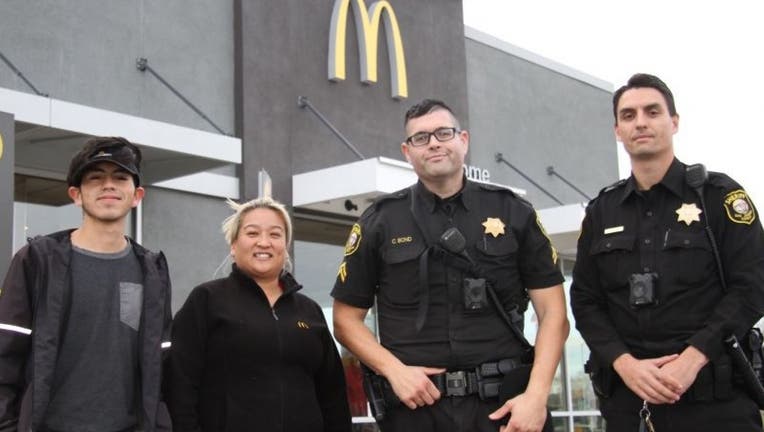 While in the drive-thru, a woman mouthed to an employee,