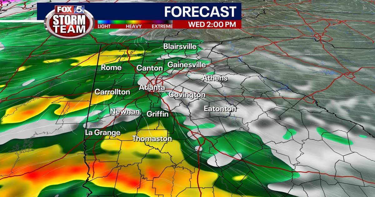 More rain late Wednesday for north Georgia | FOX 5 Atlanta