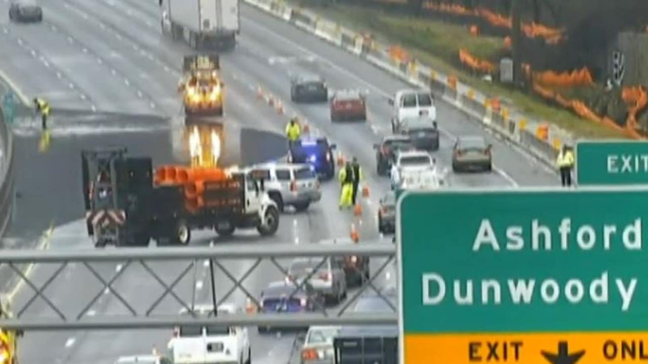 Traffic Alert Multiple Lanes Of I 285 At Ashford Dunwoody Rd Closed Due To Flooding - highway worker job roblox