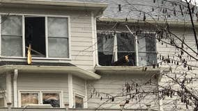 Tree hit by lightning explodes, sending chunks of wood into the home