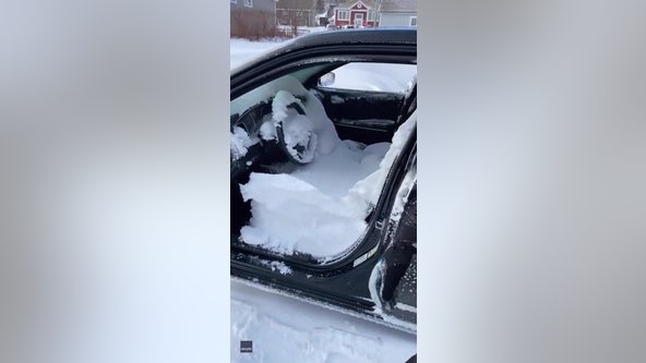 Newfoundland woman learns hard way to remember to roll windows up before a snowstorm