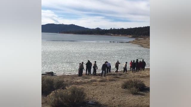 Family rescued after falling through frozen lake in Big Bear