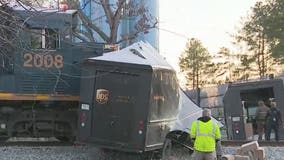 UPS delivery truck hit by train in South Fulton