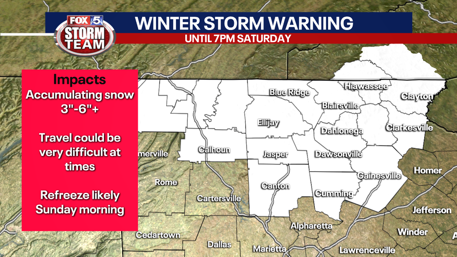 Winter Storm Warning for parts of north