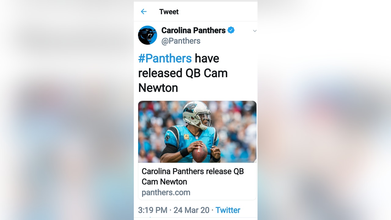 Carolina Panthers release QB Cam Newton