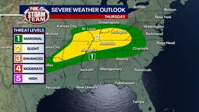 Shower, thunderstorms possible Thursday as temps rise