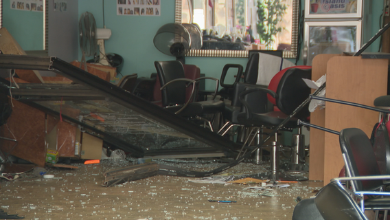 Car crashes into front of DeKalb County hair salon