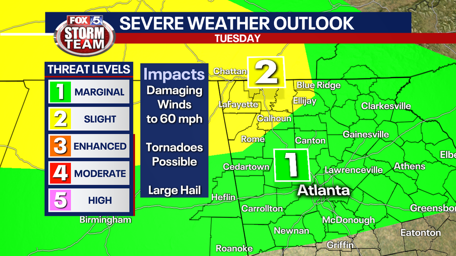 Be weather aware Strong to severe storms expected Tuesday FOX 5 Atlanta