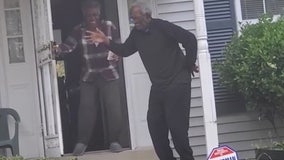 'They needed to party': Woman checking on elderly parents finds them dancing outside the front door