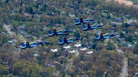 Watch: Thunderbirds, Blue Angels fly over Atlanta