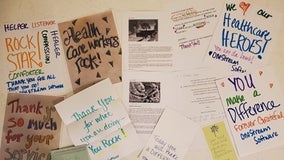 Georgia woman collecting thank you letters to healthcare workers